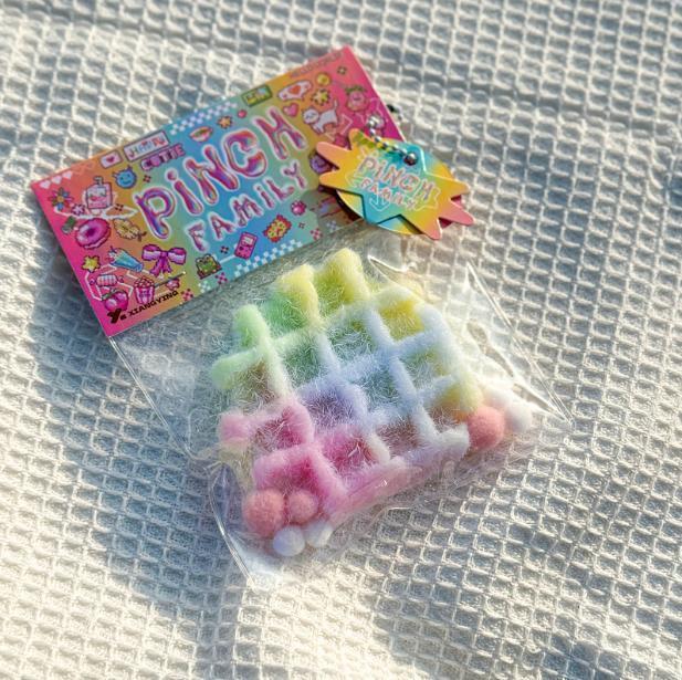 Waffle Squishy Keychain