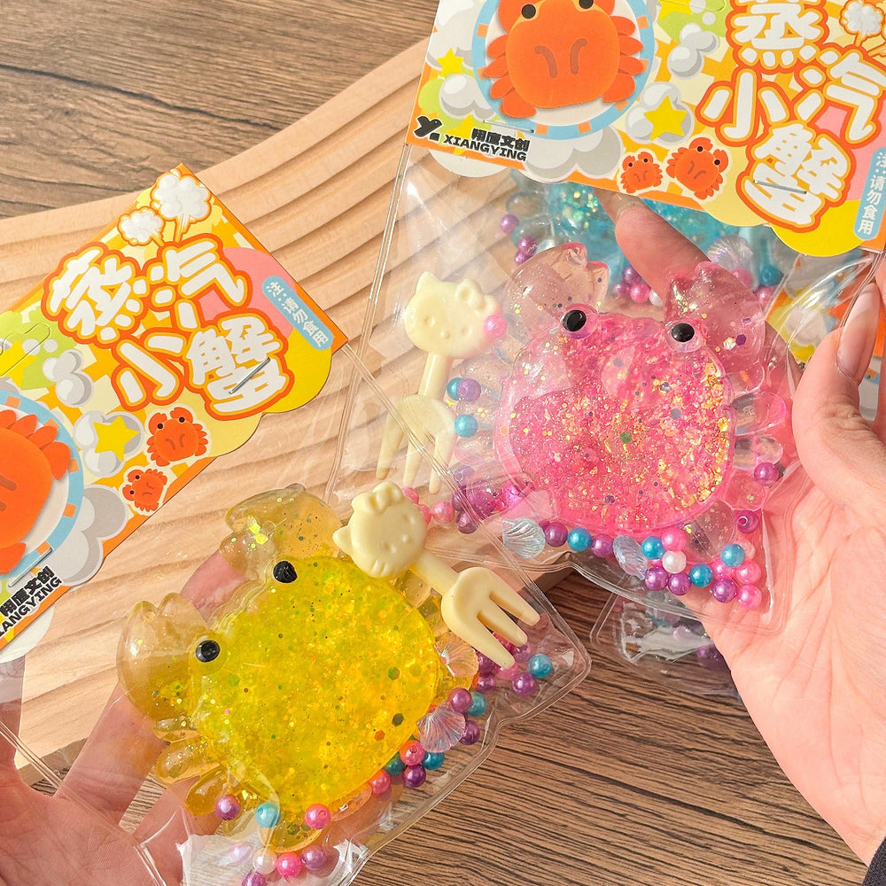 Dazzling Light Crab Squishy Keychain