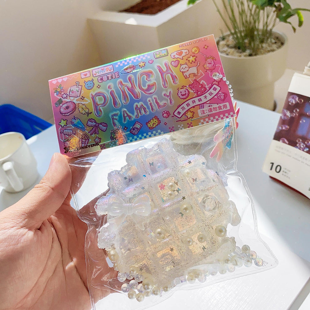 Crystal Waffle Squishy Keychain