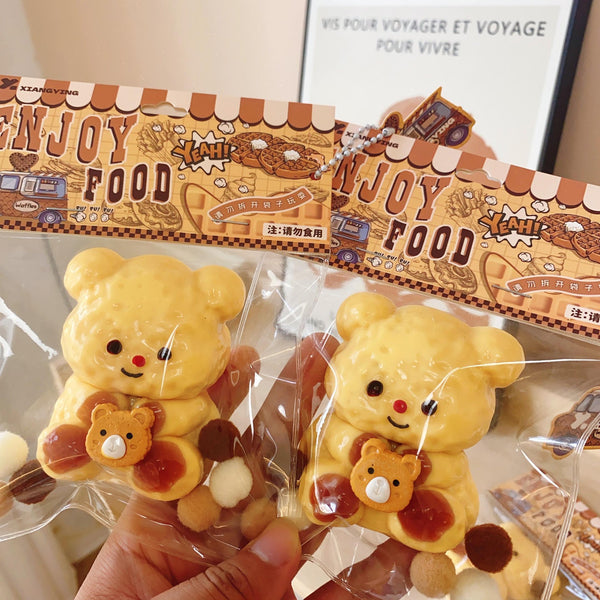 Butter Bear Squishy Keychain