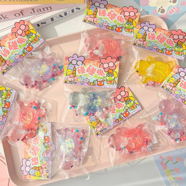 Dazzling Light Turtle Squishy Keychain