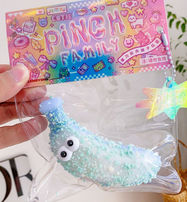 Banana Squishy Keychain
