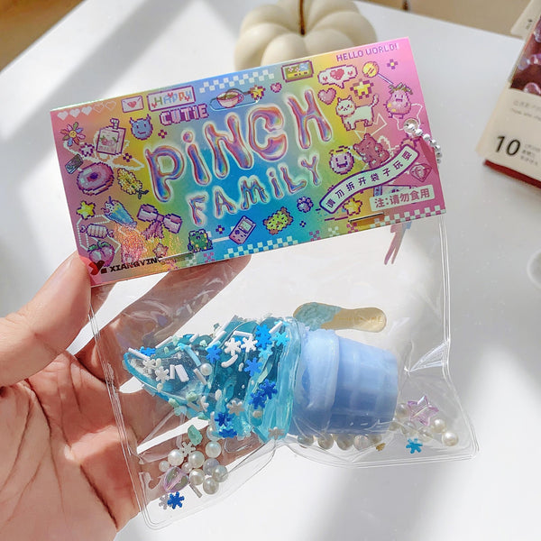 Crystal Ice Cream Cone Squishy Keychain