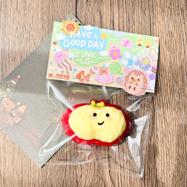 Smiling Apple Squishy Keychain