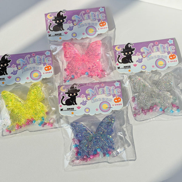 Dazzling Light Butterfly Squishy Keychain