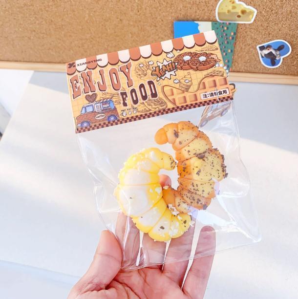 Small Croissant Squishy Keychain