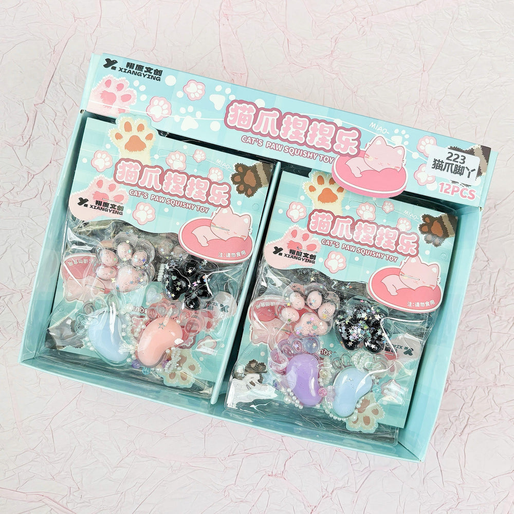 Cat Paw Squishy Keychain Combo Set