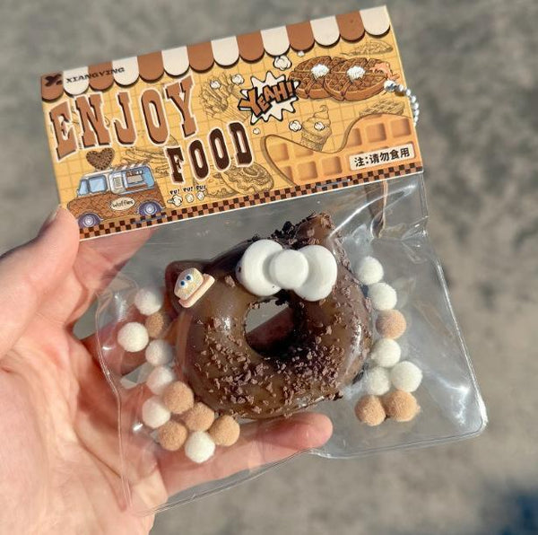Kitty Donut Squishy Keychain